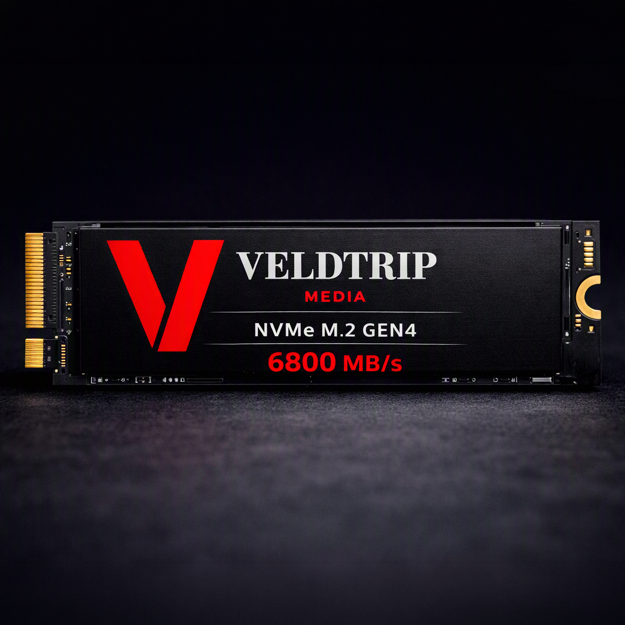 Veldtrip Media NVMe M.2 Gen4 drive, rated at 6800 MB/s